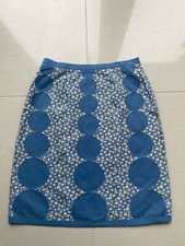 Boden Womens Blue Floral Cotton Lined Skirt 10 R Regular WG362 A Line