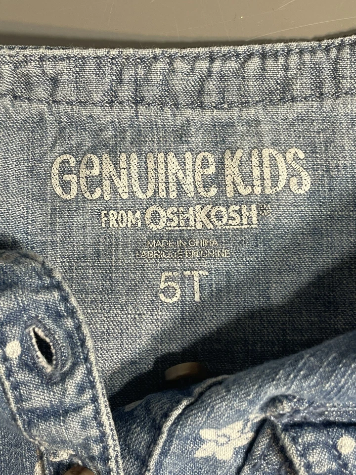 genuine kids oshkosh Denim Floral dress for girls Size 5 T - Image 3 of 4