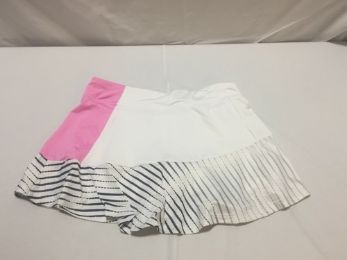 F1267 ATHLETIC DNA Victory Skort Lines White/Pink Girls Size Youth Large - Picture 2 of 6