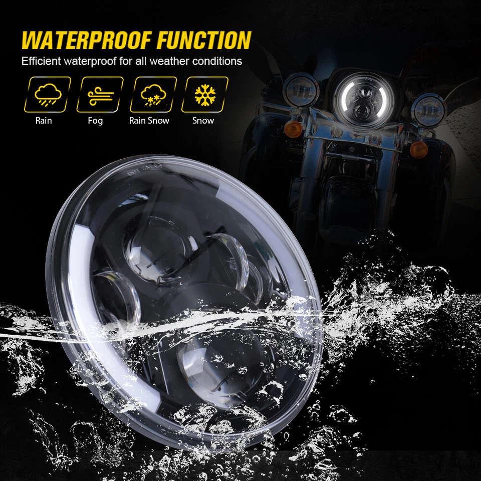 Faro LED de 7 pulgadas haz sellado DRL señal de giro para Street Glide Road King Foto 4 de 4