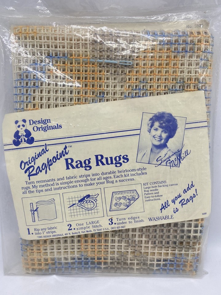 Vintage Rugpoint Suzanne McNeill Flowers In Heart Rag Rug Kit 24x30 | eBay