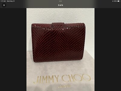 半額セール JIMMY CHOO CHERI LIZARD PRINTED WALLET/S NWT Jimmy Choo London Cheri Lizard Print Leather Trifold