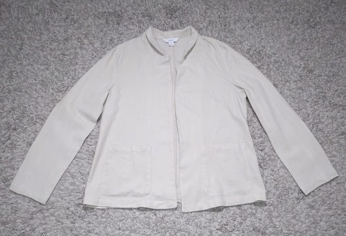 Old Navy Blazer vorne offen Damen Gr. Medium beige Leinenmischung leicht