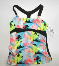 California Kisses Dancewear Girls Small Long Halter Top Palm Tree New