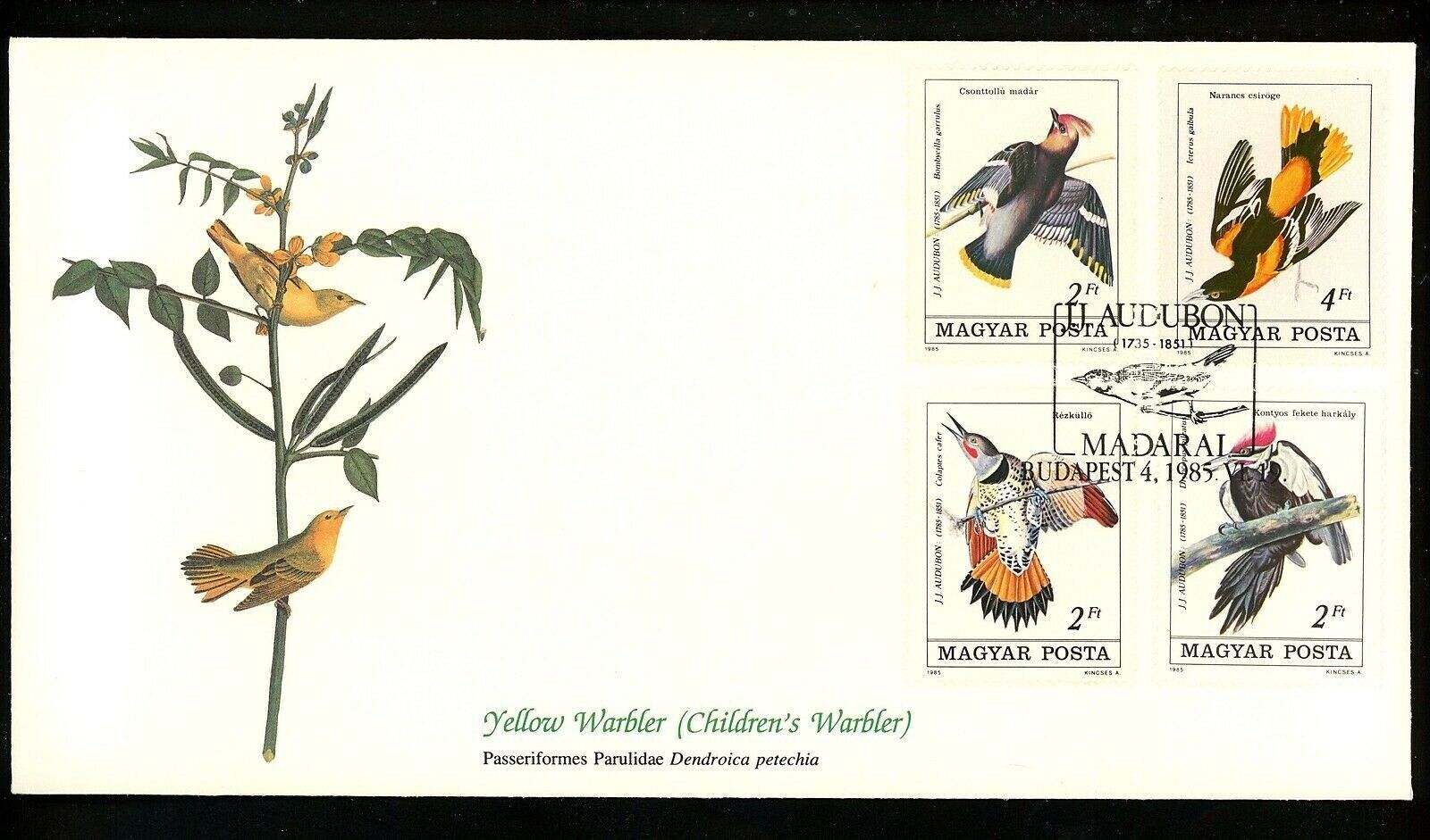 Postal History Hungary FDC #2928-2931 Warbler Audubon Bir Now Albuquerque Mall on sale Yellow