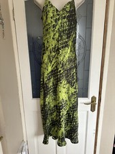 Green Snake Print Slip Maxi Dress Size S/M