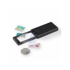 Loupe de poche extractible LED et lampe UV - grossissement X2 et X45.