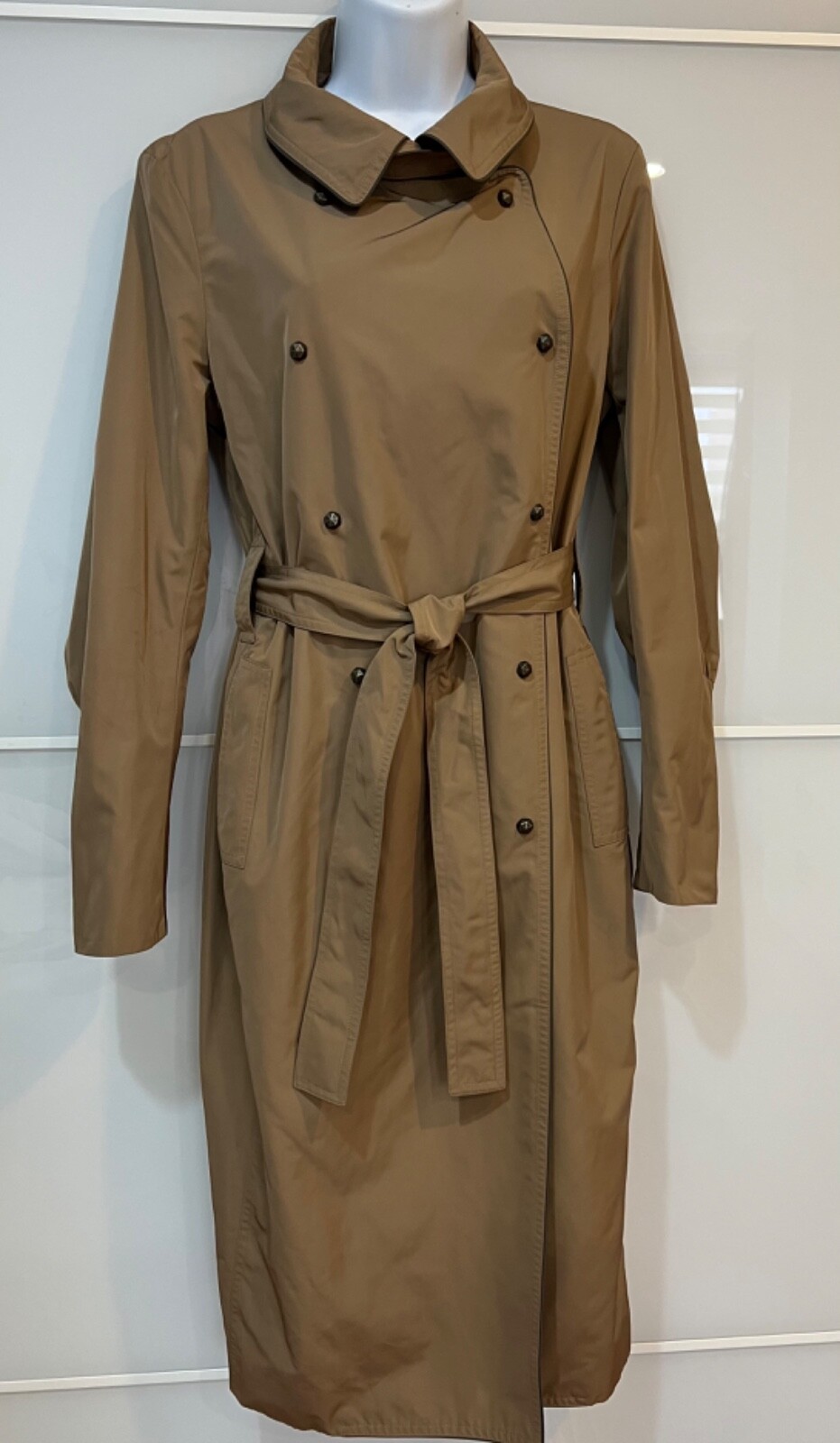 SAINT LAURENT NUOVO! RUNWAY YSL YVES SAINT LAURANT MARRONE DONNA PIOGGIA TRENCH CAPPOTTO GIACCA TAGLIA 10
