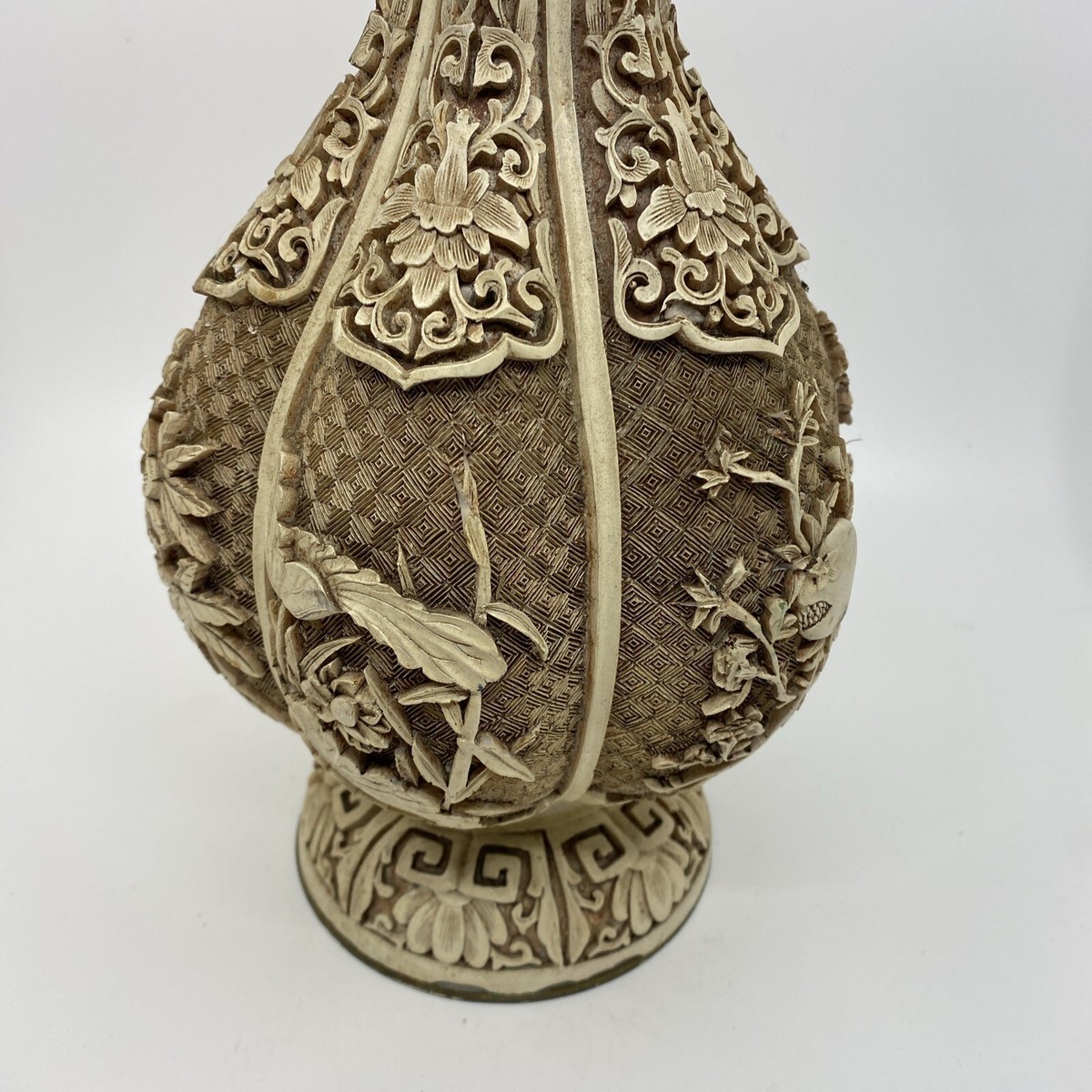 A Taste for the Exotic: Orientalist 新品 1982 Arnart Imports Ivory Dynasty over Brass Asian Floral