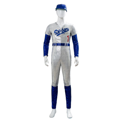 Rocketman Elton John Dodgers Baseball Cosplay Costume Sequin Jumpsuit Uniform - Picture 2 of 10
