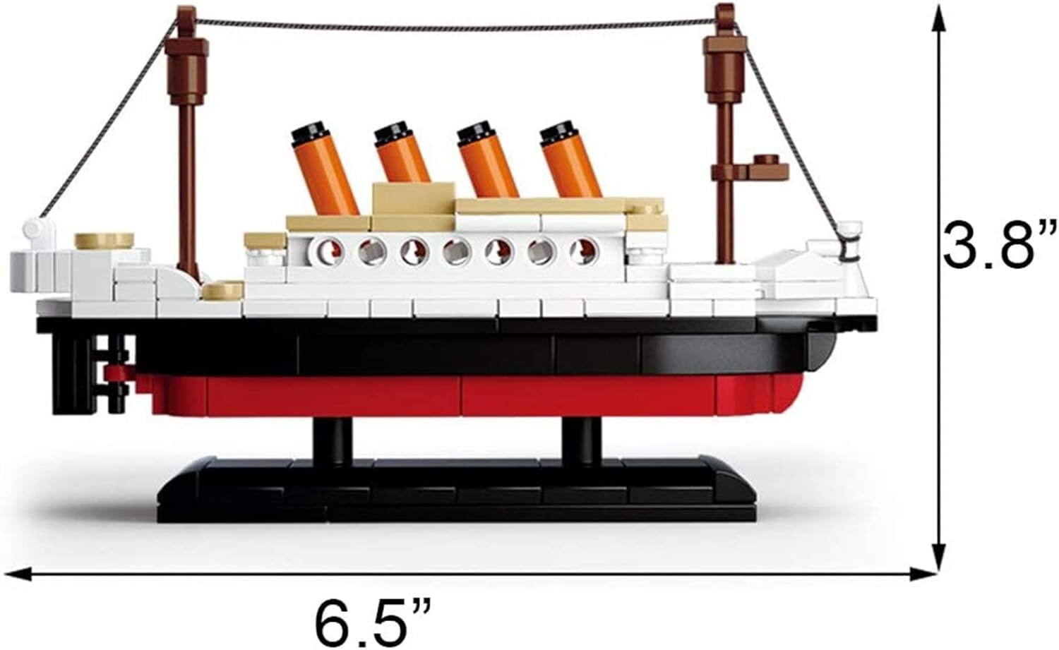 Building Block Titanic Ship Model Kit, 194 Pieces, Educational Toy for Ages