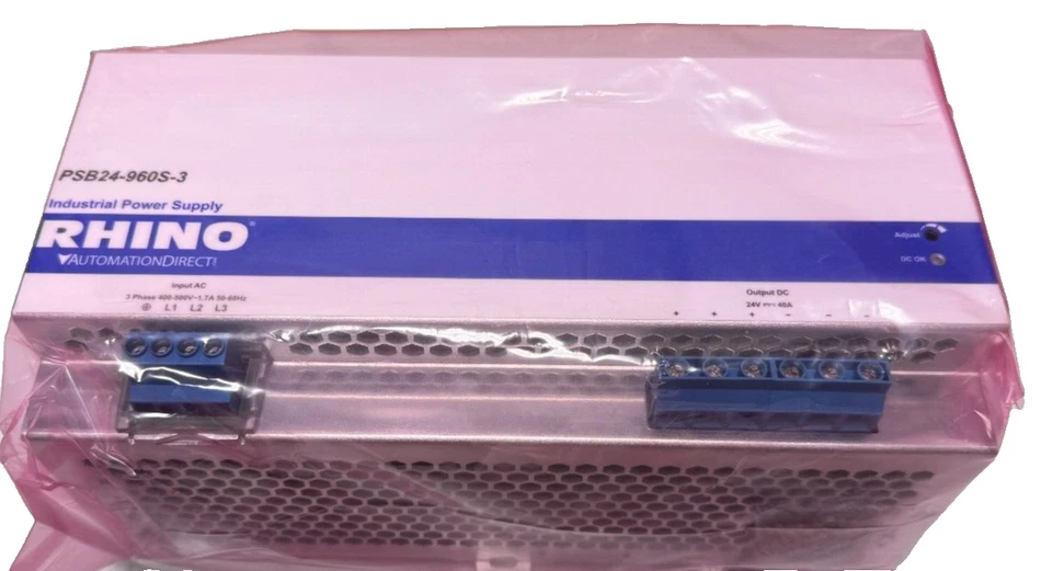RHINO PSB24-960S-3 Power Supply, 3 PH 480VAC Input, 24 VDC @ 40A/960W Output - Image 3 of 4