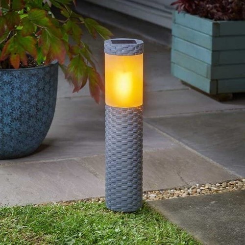 Bolardo efecto de llama estaca de energía solar luz jardín camino de entrada impermeable - Imagen 20 de 24