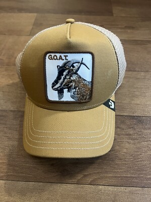 Goorin Bros Animal The Farm Trucker Snapback Hat Cap Goat Khaki