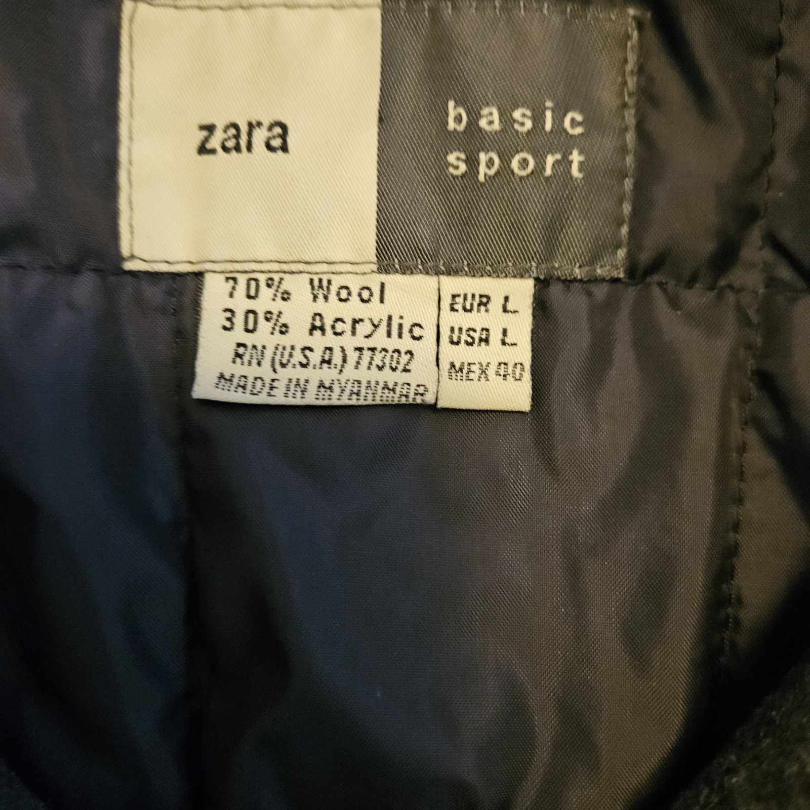 Zara Basic 70% Wool Jacket Size L - image 3