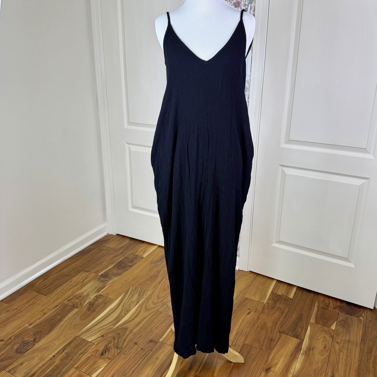 Lovestitch Black Weekend Mila Gauze Maxi Dress Pockets Beachy Boho S/M |  eBay