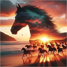 Paint by Numbers for Adult, Horse Paint by Numbers Kit for Adults Beginners, DIY