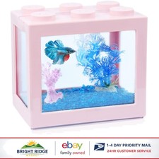 Mini Fish Tank Aquarium Kit, 3/5 Gallon Rectangular Cube for Small Aquatic Pets