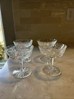 4 Vintage Waterford Crystal LISMORE Champagne Coupe Sherbet Glasses signed 4”