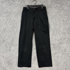 Old Navy Chino Pants Boys 14 27x26.5 Black Plain Front Adjustable Waist Preppy