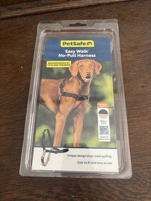 PetSafe Easy Walk No-Pull Dog Harness Medium 25-50 lb Black/Silver New