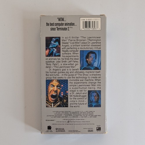 The Lawnmower Man - 1992 New Line Cinema VHS - Sci-fi/ Horror - Picture 3 of 3