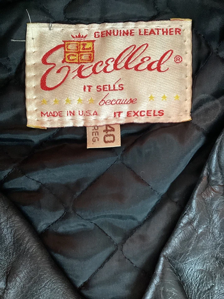 Vintage Excelled Leather Biker Jacket Motorcycle Jacket Made in USA Size 40 - Image 3 of 4