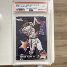 Topps 2025 Cosmic Chrome Ronald Acuña Jr Starfractor Black Ref SF-32 PSA 9 #1/10