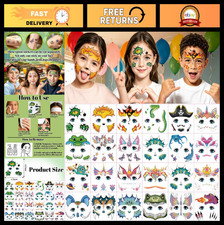 24 Sheets Animal Face Temporary Tattoos for Kids - Fun Birthday Party Favors, Ti