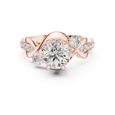 2 Ct 15pc Women's Wedding Odalia Round Ring Lab grown Diamond 925 Silver A699