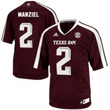 Texas A M Aggies 2 Johnny Manziel Men Stitch Jersey - Red