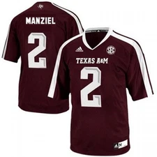 Texas A&M Aggies #2 Johnny Manziel Men Stitch Jersey - Red