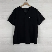 Figs Catarina Scrub Top Women Size 2XL Black Nurse Medical Work Wear Comfort