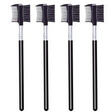 4 PCS Eyebrow Brush and Comb,Makeup Eyelash Comb,Portable Spoolie Black