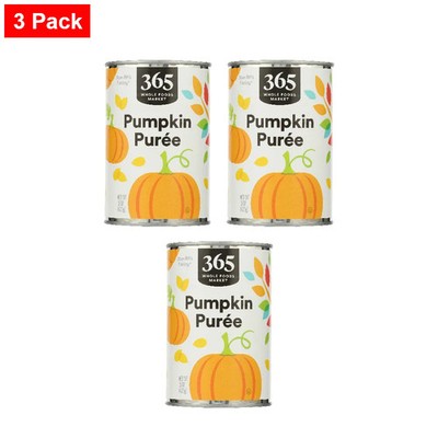 365 By WFM, Pumpkin Puree, 15 Ounce - 3 Pack