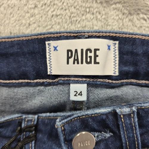 Paige Jeans Womens 24 Blue Beaming Moon Amour High Rise Trouser Leg Flare NWT - Picture 3 of 13