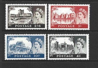 GB 1959 Castle set Multiple crowns 2nd De La Rue MNH SG595 598