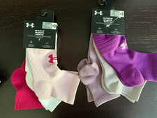 New Under Armour 6 Pair Armour Play Up ANKLE Socks Medium 6-10 Multi Colors