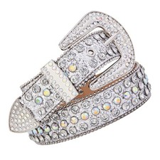 Studded Rhinestone Belts For Men Women Luxury BB Belt Y2K Bling Design Leathe...