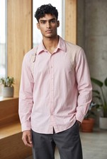 Alexander McQueen Men's Harness Light Pink Button-Up Shirt Size 17+ 185/108A
