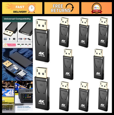 10-Pack DP to HDMI Adapter 4K 60Hz Gold-Plated Cable for Laptop, PC, Monitor, TV