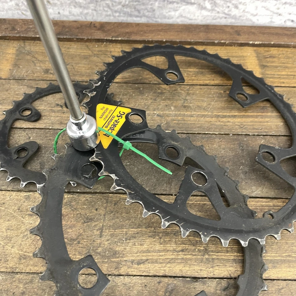 Vintage Shimano Biopace SG Chainring Set 46/38/28T 110/74 BCD Steel Triple - Image 2 of 4