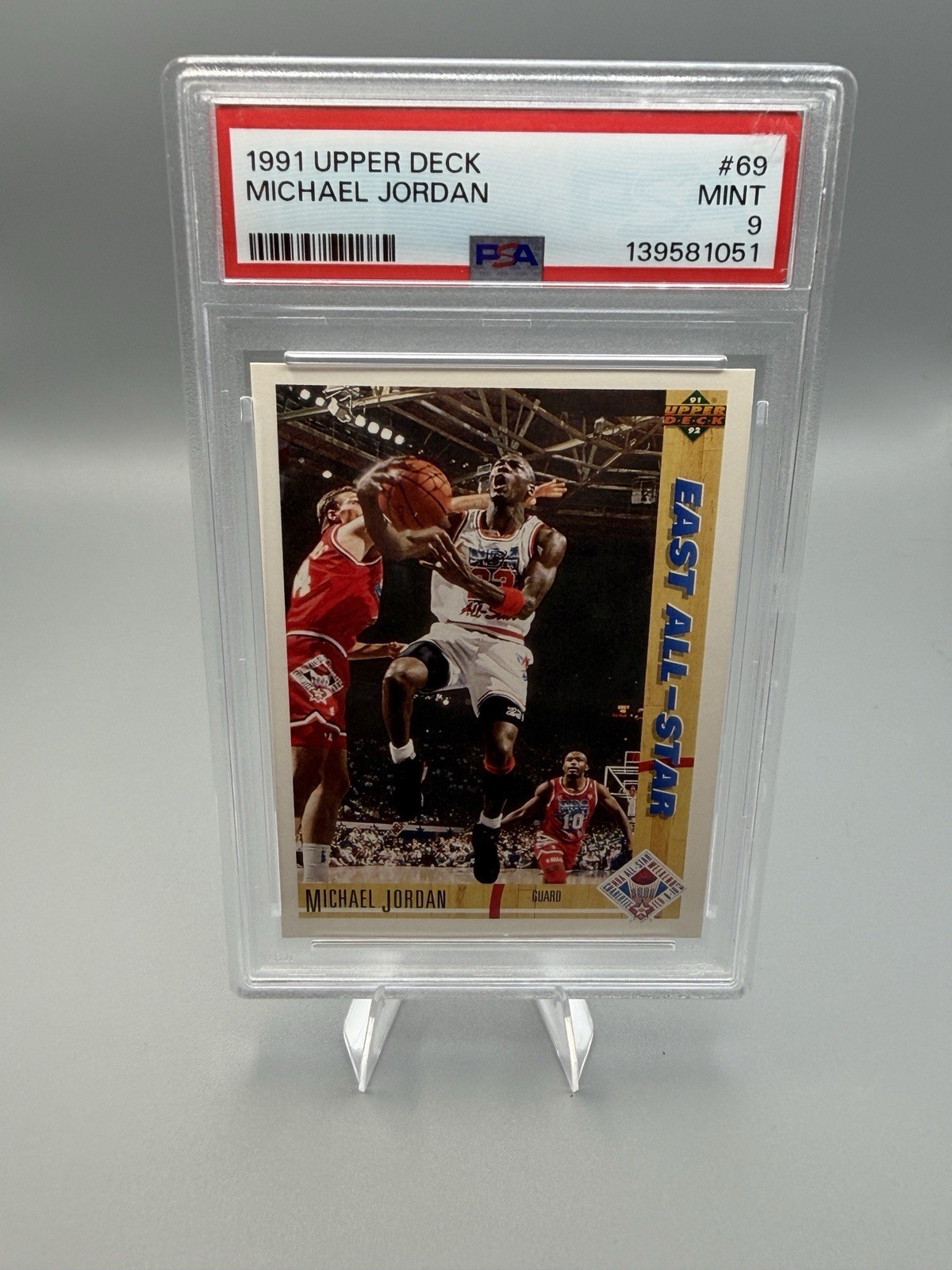 1991 UPPER DECK ALL STAR MICHAEL JORDAN BULLS MVP HOF PSA 9 MINT #69 HOF