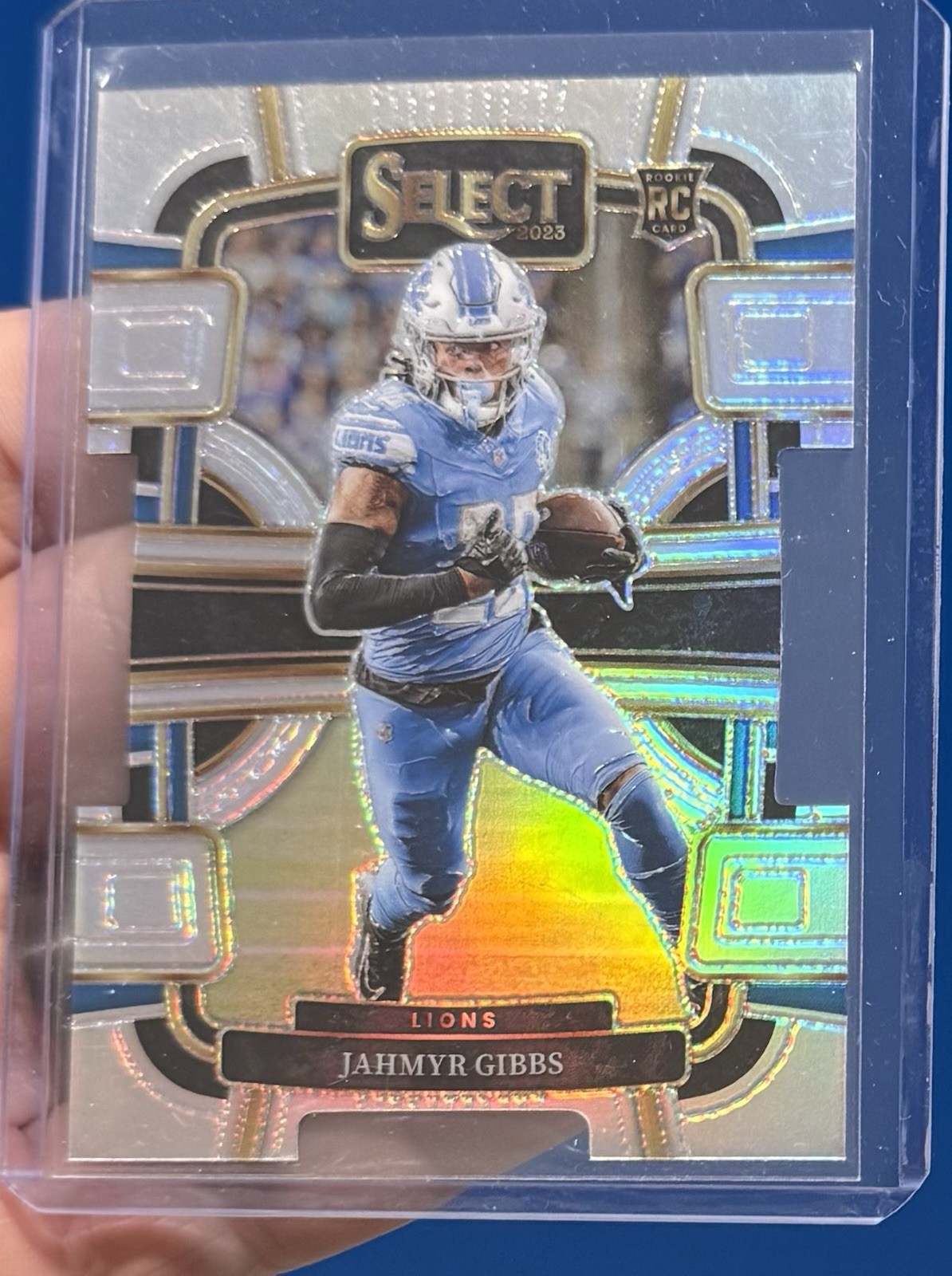 2023 PANINI SELECT #34 JAHMYR GIBBS SILVER PRIZMS DIE CUT RC CONCOURSE ROOKIE