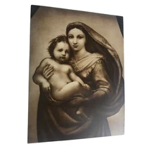 Antique Taber Prang Springfield MA Litho Madonna Di San Sisto # 1994 12"x 9"