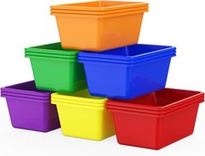 18 Pcs Plastic Classroom Bins Book Toy Storage Bin Small Cubby Bins Stackable
