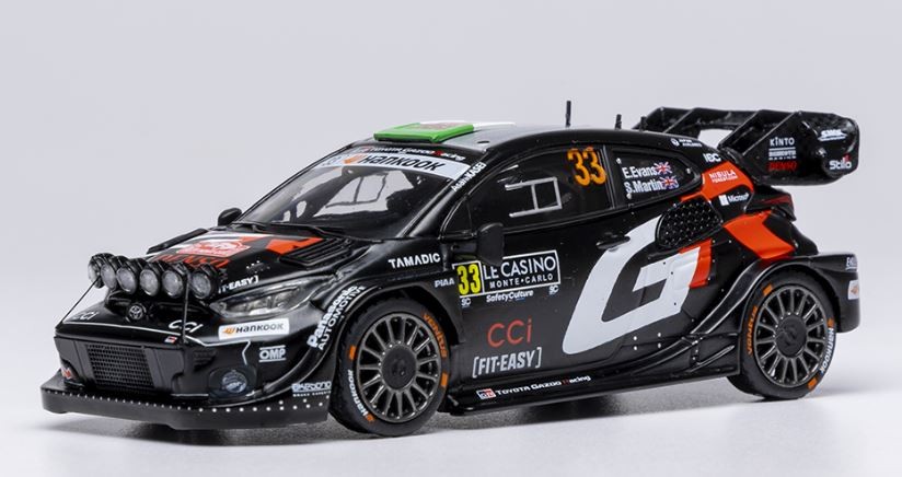 TOYOTA GR Yaris Rally1 WRC 2025 IXOMODELS 1/43, Voiture Miniature Course Elfyn Evans #33
