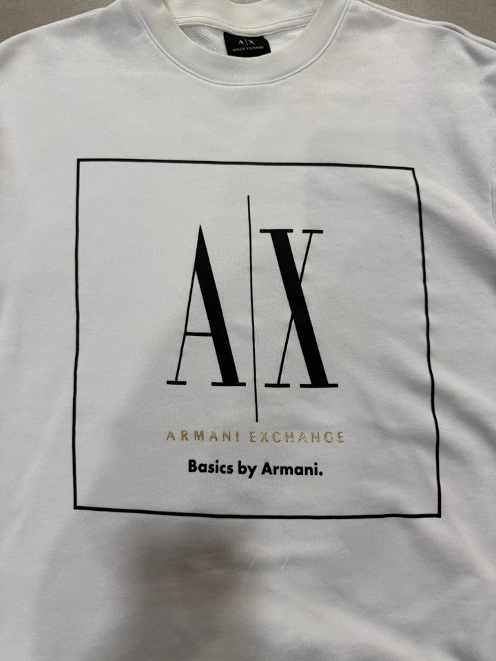 Armani Exchange A|X – Men’s Crewneck Sweatshirt Size: S – White – Authentic - Image 4 of 4