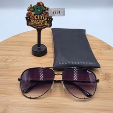 Quay Australia High Key Aviator Sunglasses Black Purple Gradient Lens 126