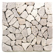 DIVERO 1 Fliesenmatte Mosaikfliesen Marmor Naturstein cremeweiß 30 x 30 cm